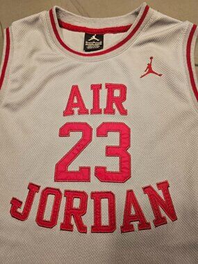 Air Jordan Brand #23 Gray and Red Basketball Jersey Size Youth XL